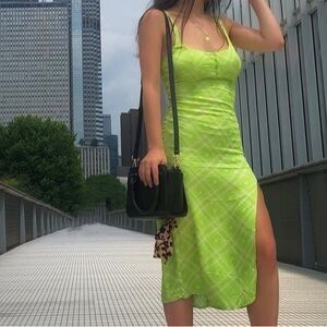 Green midi dress
